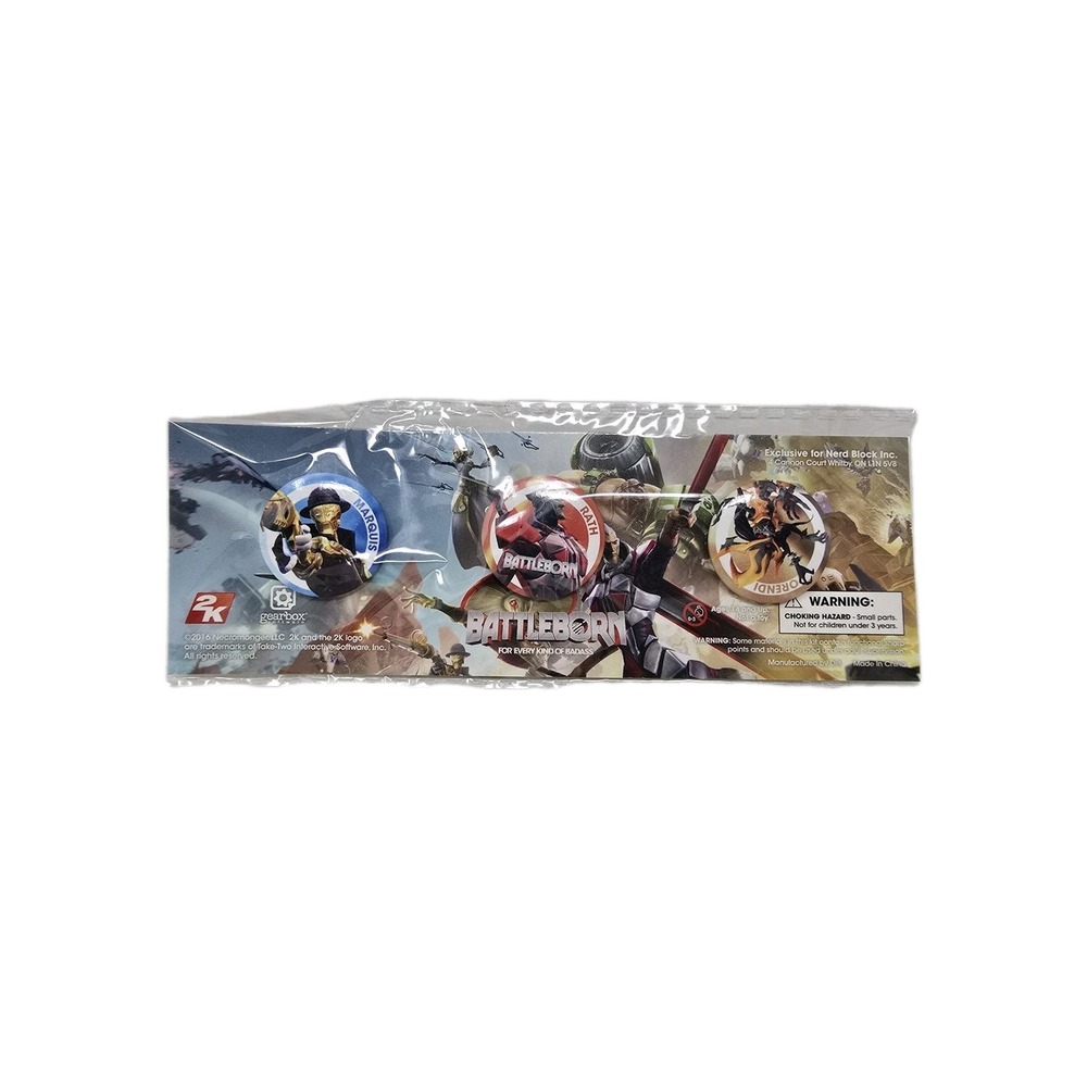 Battleborn Gearbox Collectible Pins‎ Set Of 3 Rath Marquis Orendi Nerd Block New